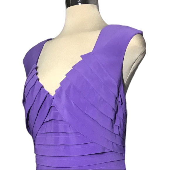 Adrianna Papell   Luxury Designer Purple Sleeveless Sheath Dress Size 14 - Picture 7 of 15